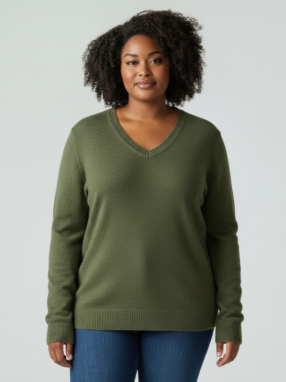 J. Crew Olive Green V-Neck Sweater